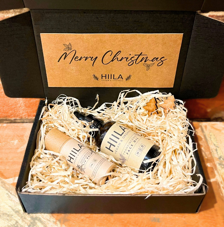 Christmas gift box, Frankincense Face Oil, Sandalwood & Frankincense Lip Balm